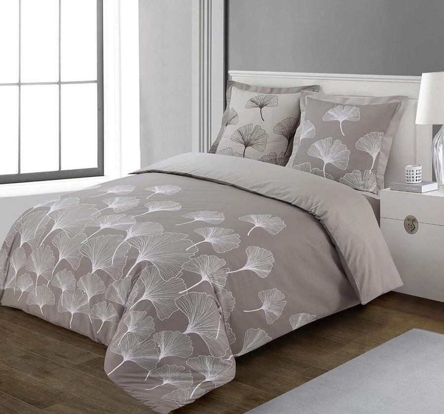 Omkeerbaar dekbedovertrek Ginko dekbedovertrekset 240 x 220 cm tweepersoonsbed 100% katoen dekbedovertrek 240 x 220 katoenen
