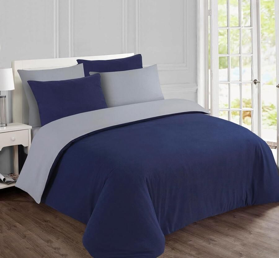 Omkeerbaar Flanellen Dekbedovertrek 240 x 220 cm met 2 Kussenslopen – Zacht en Warm Beddengoed voor Tweepersoonsbed