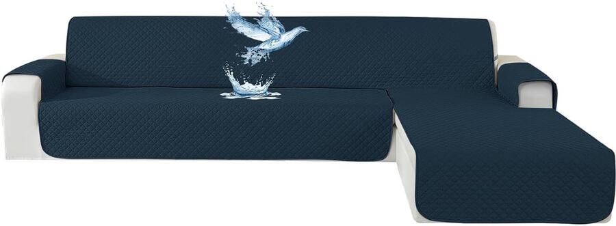 Omkeerbare Bankhoes Waterdicht Bescherming voor Hoekbank 1 stuk Grijs