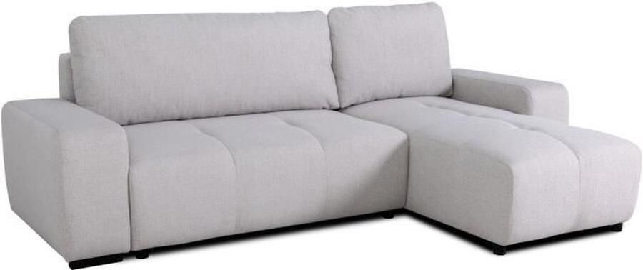 Omkeerbare hoekbank 3 zits SIERRA Met commode Grijze stof 160 x 82 x 243 cm