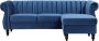 Omkeerbare hoekbank van koningsblauw velours TRUMBO L 212 cm x H 74 cm x D 148 cm - Thumbnail 2