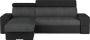 Omkeerbare hoekbedbank VALMY van stof en kunstleer Antraciet en zwart L 260 cm x H 98 cm x D 165 cm - Thumbnail 1