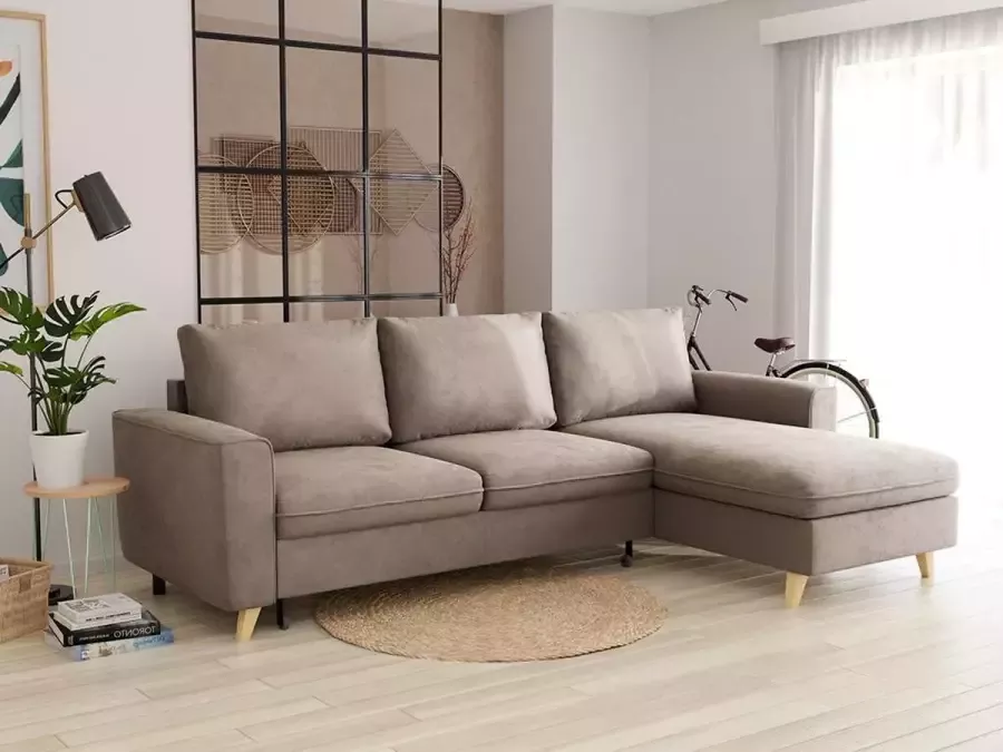 Omkeerbare hoekslaapbank INARI Stof Beige L 258 cm x H 97 cm x D 162 cm