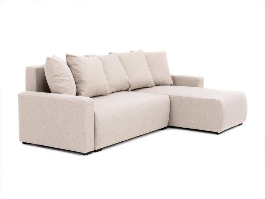 Omkeerbare hoekslaapbank van beige stof LADAZIA L 234 cm x H 85 cm x D 152 cm - Foto 3