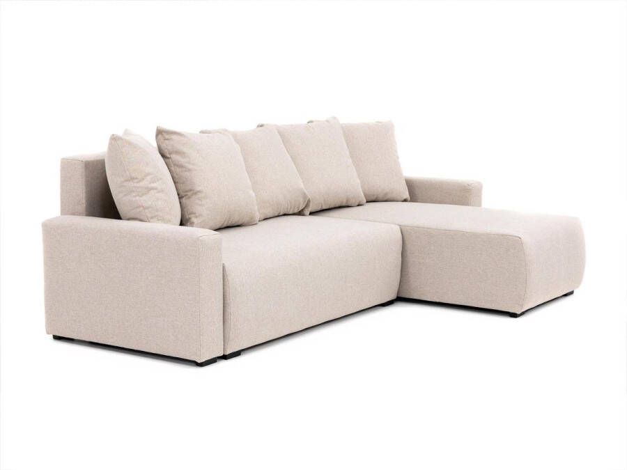 Omkeerbare hoekslaapbank van beige stof LADAZIA L 234 cm x H 85 cm x D 152 cm