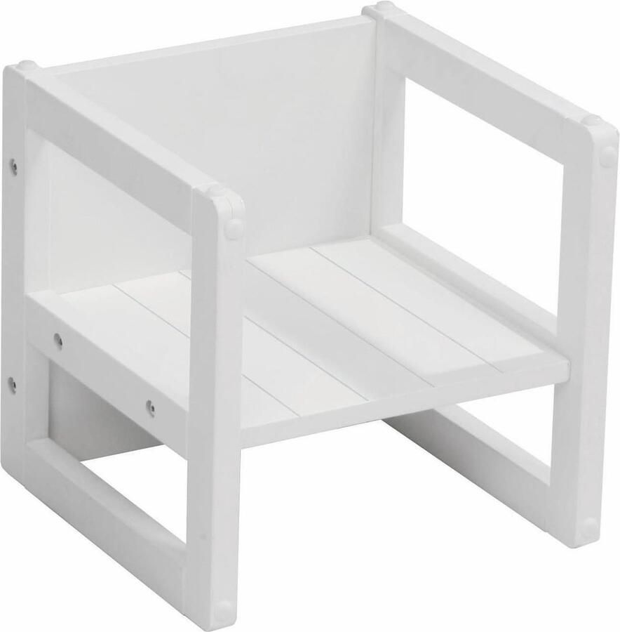 Kinderkruk landelijke stijl omkeerbaar wit 3 zithoogtes Roba