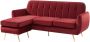 Omkeerbare modulaire hoekbank van fluweel BLAYNE Bordeauxrood L 200 cm x H 91 cm x D 139 cm - Thumbnail 1