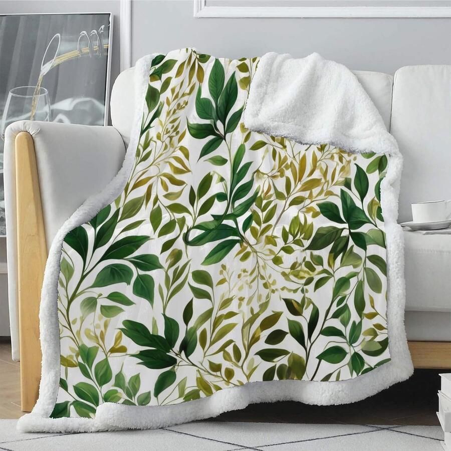 Omkeerbare Pluche Dekens voor Volwassenen Zachte Sherpa Fleece Plaids voor Bank en Bed