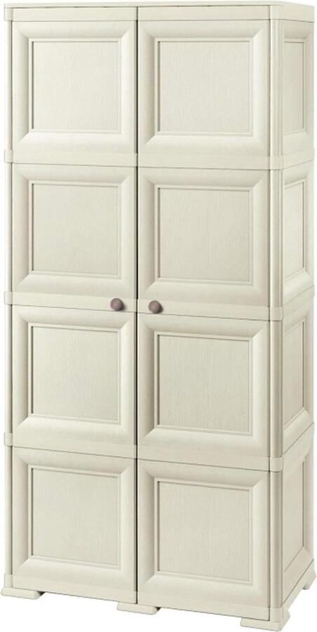 Omni modus kast 2 volledige blad deuren 1 zijde met 4 vakken 1 zijde met bezemhouder opbergkast voor divers gebruik Kledingkast