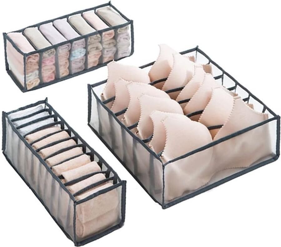 Ondergoedlade-organizer 3-delig opvouwbare lade-ondergoed