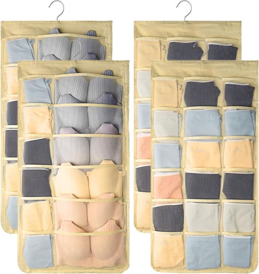 Ondergoedorganizer 2-delige hangende organisator kledingkastorganizer ondergoedorganizer hangend grote opbergtas omkeerbaar voor ondergoed sokken