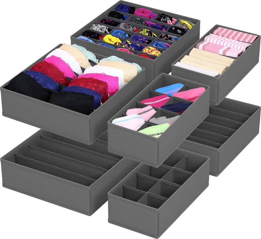 Ondergoedorganizer 8-delige set opbergsysteem voor laden kast opbergbox van stof opbergkast organizer voor beha's sokken stropdassen kleding