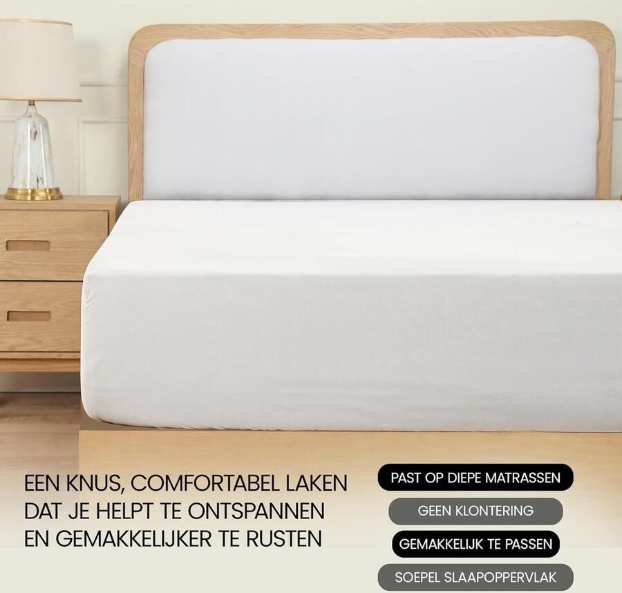 Onderlaken 135 x 190 cm dik matras geborsteld microvezel bed van 135 cm wit