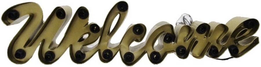 Only Natural fantastische grote letter lamp verlichting vintage stijl antiek koper 100 x 25 cm Welcome