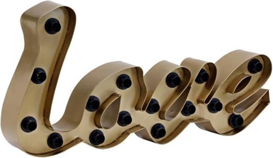 Only Natural fantastische grote letter lamp verlichting vintage stijl antiek koper 80 x 40 cm Love