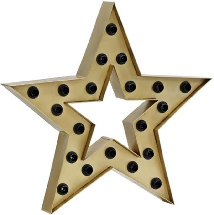 Only Natural fantastische grote letter lamp verlichting vintage stijl antiek koper 80 x 9 x 80 cm Ster