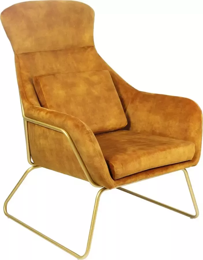 Ontspan fauteuil gemaakt van gouden fluwelen velours