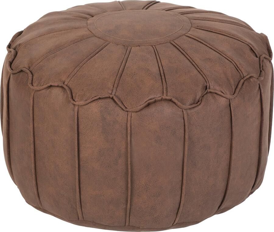 Ontspannen Zitzak Voetenbankje Kunstleer Ottoman Bean bag Poefs Lichtgewicht Zacht Voetenbankje Ergonomisch Ontwerp Rond Moroccan Poef