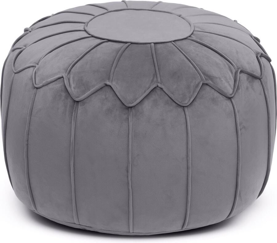 Ontspannen Zitzak Voetenbankje Kunstleer Ottoman Bean bag Poefs Lichtgewicht Zacht Voetenbankje Ergonomisch Ontwerp Rond Moroccan Poef