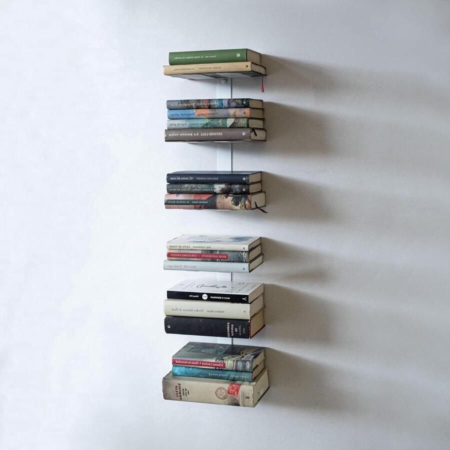 Onzichtbare boekenkast zwevende planken 2 stuks wit 35 cm