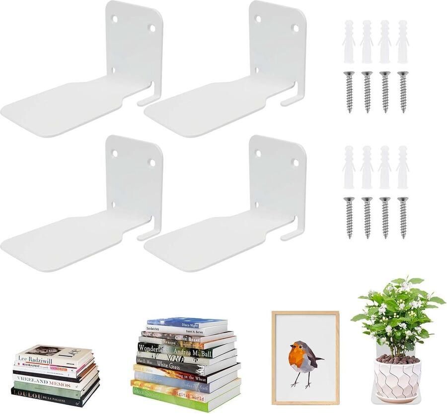 Onzichtbare boekenkast plank 4 stuks zwevende metaal planken voor boeken aan de muur slaapkamer kantoor keuken Boekenplank