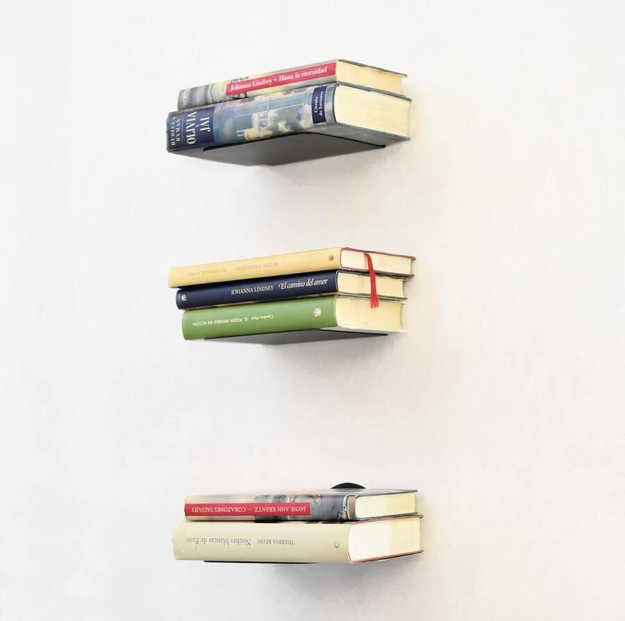 Onzichtbare Boekenplanken Set Decoratieve Wandplanken voor Woonkamer en Slaapkamer 3 Stuks Zwart