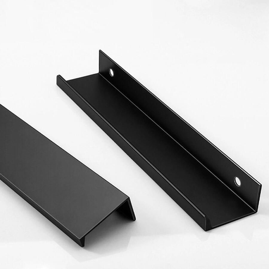 Onzichtbare handgreep wandplank zwart Modern minimalistisch handvat zonder boren voor kledingkasten en kasten Verborgen handgreep Zwart handvat zonder boren