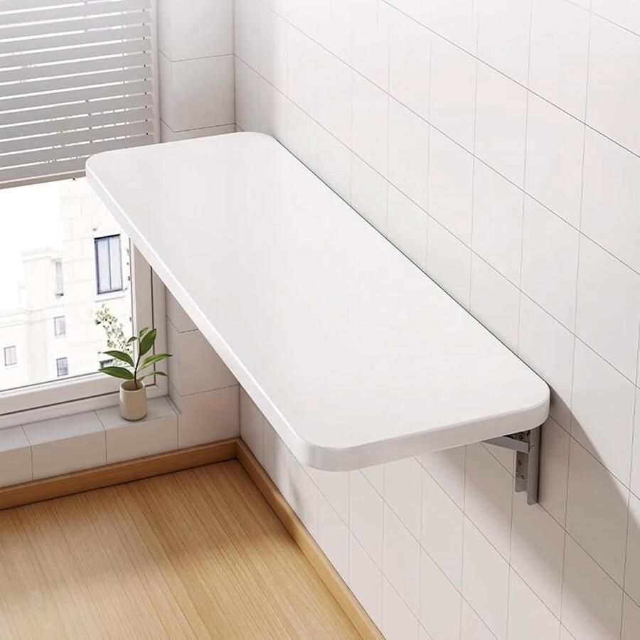 Inklapbare Houten Wandtafel Multifunctioneel voor Eten Werken en Meer (Wit 60 x 30 x 1 6 cm)