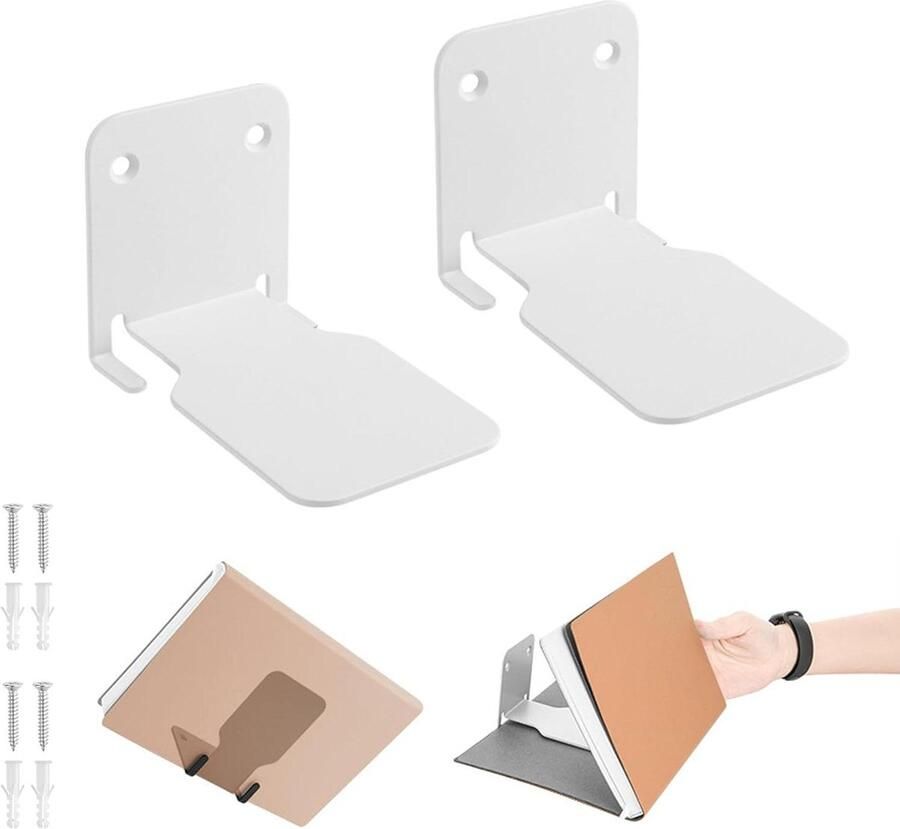 Onzichtbare zwevende boekenhouder muur 2 stuks roestvrij staal multifunctionele zwevende planken voor boeken met verborgen houder voor thuis kantoor klaslokaal rotating bookshelf