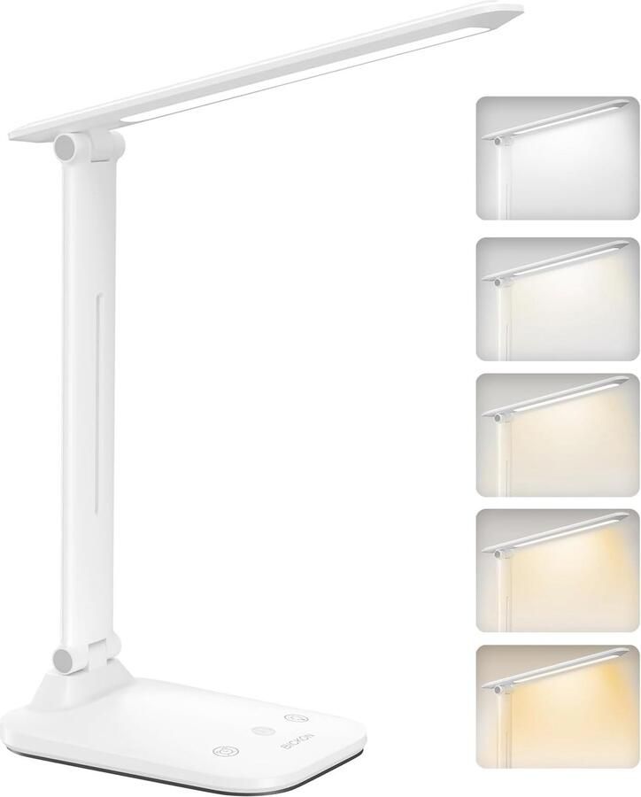 Oogbeschermende LED Bureaulamp met Touchbediening en Timingfunctie Dimbaar en Verstelbaar voor Kantoor en Thuis