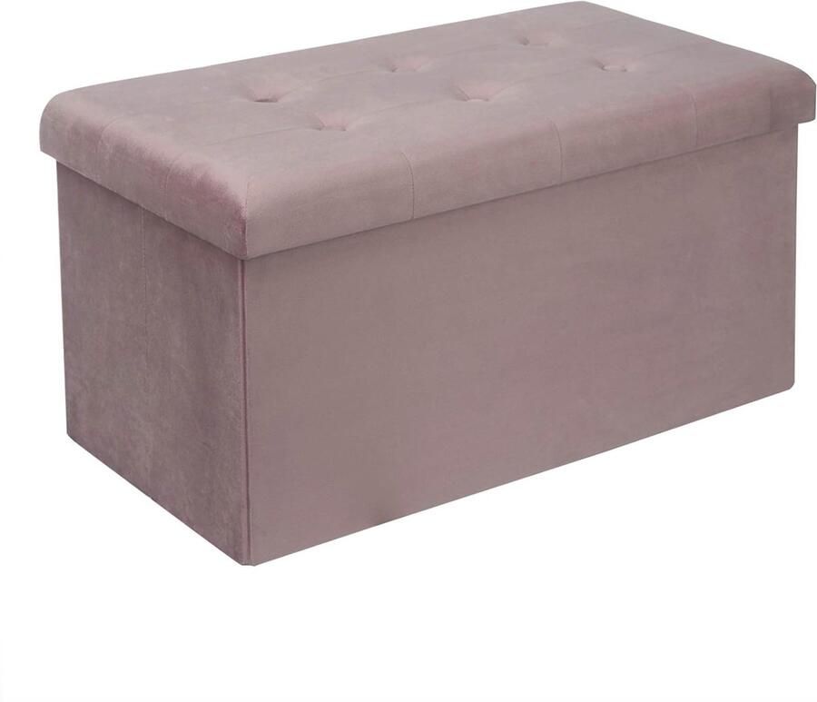 Opbergbank en Voetenbank van Fluweel Multifunctionele Opvouwbare Kruk met Grote Opbergruimte