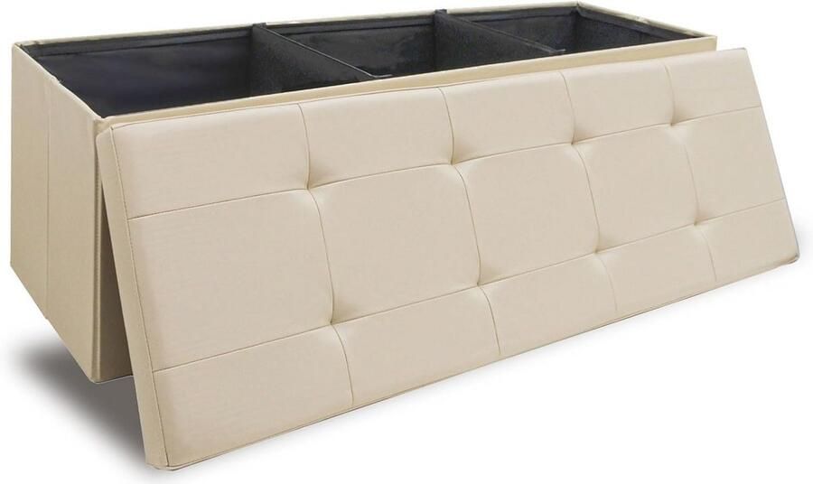 Opbergbank met Deksel en Opbergruimte Ruimtebesparende Zitbank tot 250kg Kunstleer Voetenbank voor Slaapkamer of Gang