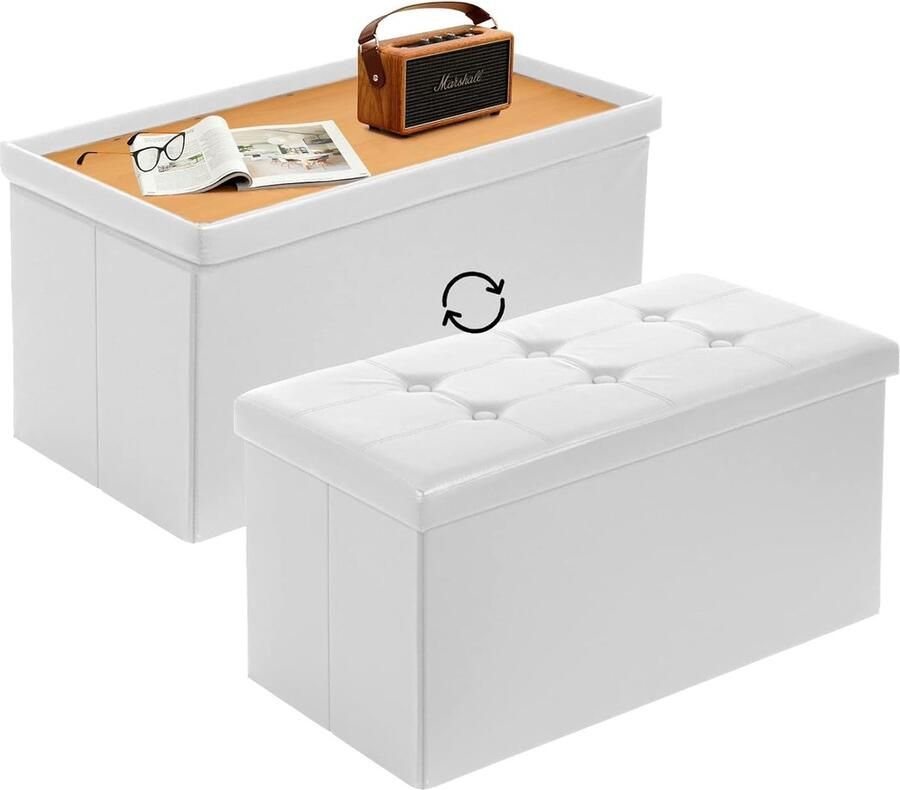 Opbergbank met dubbele functie multifunctioneel 1 stuk zwart synthetisch leer 76 x 38 x 38 cm