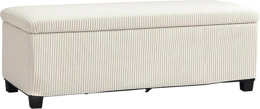 Opbergbank met Opbergdoos en Voetensteun van Corduroy 84L Beige 112 x 42 x 40 cm
