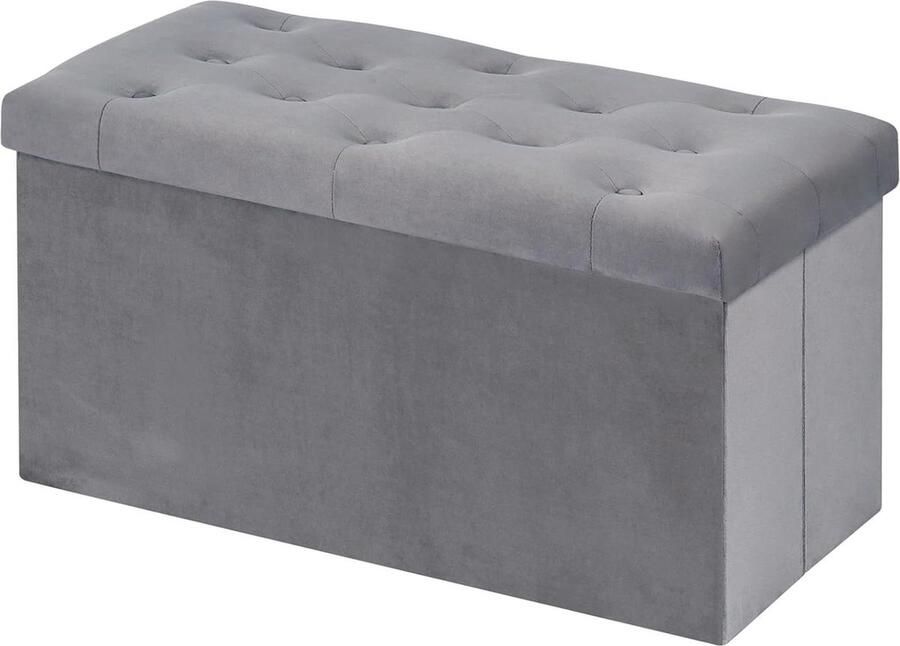 Opbergbank Opbergdoos Slaapkamermeubels 1 stuk Grijs Fluwelen stof 80x40x40cm