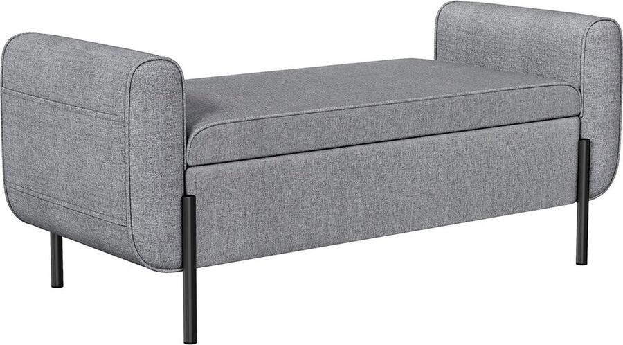 Rootz Living Rootz Opbergbank Ottoman Gestoffeerde bank Ruimtebesparend meubilair 50 cm x 127 cm x 55 cm