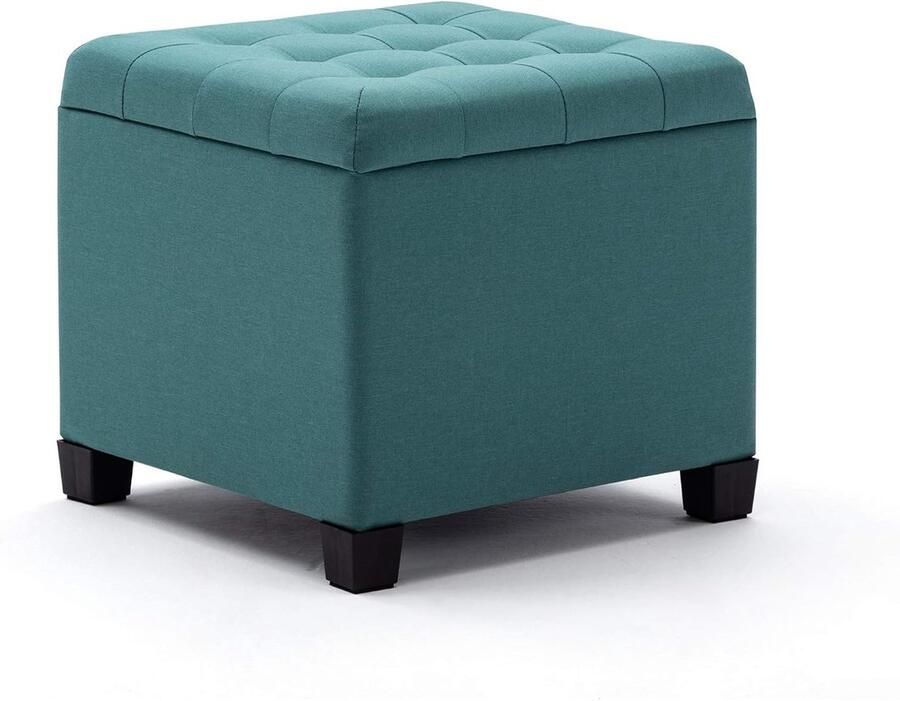 Opbergbox met Voetenbank Multifunctioneel 1 stuk Linnen 45 x 45 x 41 cm