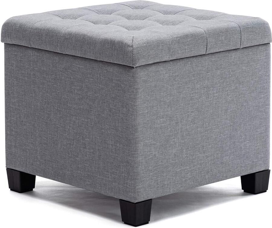 Opbergbox met Zitting Multifunctioneel 1 stuk Linnen 45 x 45 x 41 cm