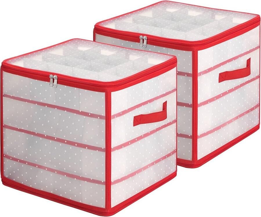 Rootz Living Rootz Opbergboxenset Organizerbakken Container Semi-transparant Rood PP Plastic Karton Lichtgewicht Duurzaam Veelzijdig 34 5 cm x 34 5 cm x 34 cm