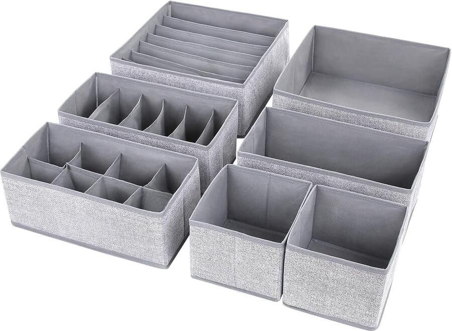 Opbergdoos 7 stuks vouwdoos kledingkast organizer kast en laden opbergsysteem voor beha's ondergoed sokken overhemden speelgoed kantoormateriaal