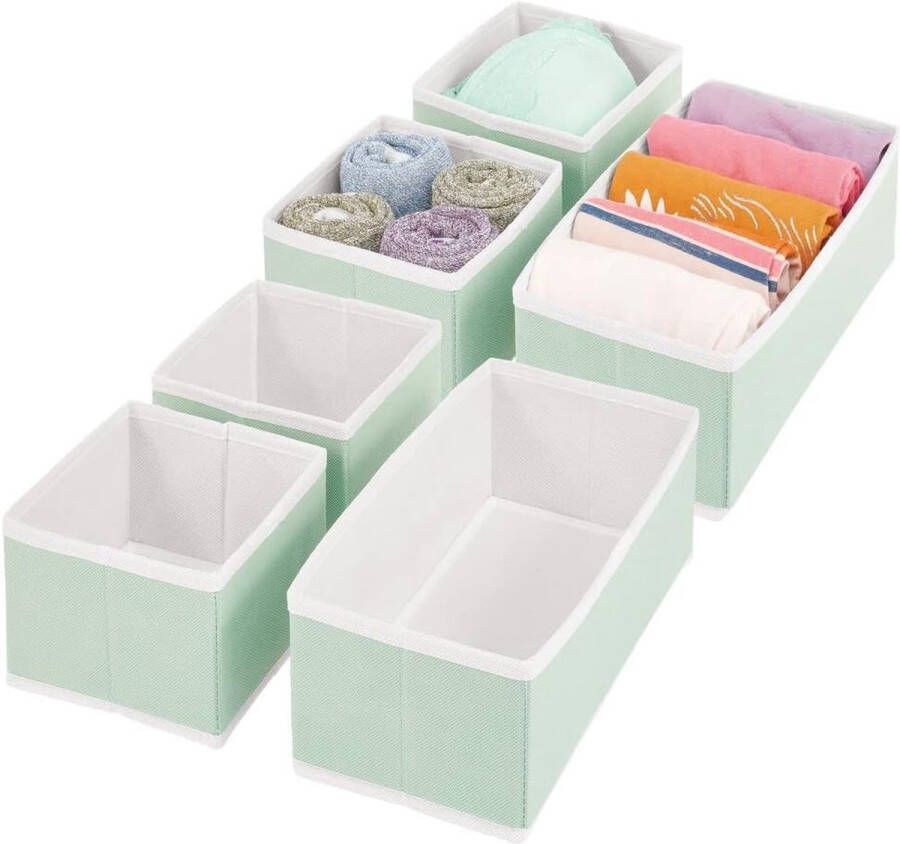 Opbergdoos Box van ademende stof voor sokken ondergoed leggings enz. Veelzijdige lade-organizer voor slaapkamer en kinderkamer set van 6