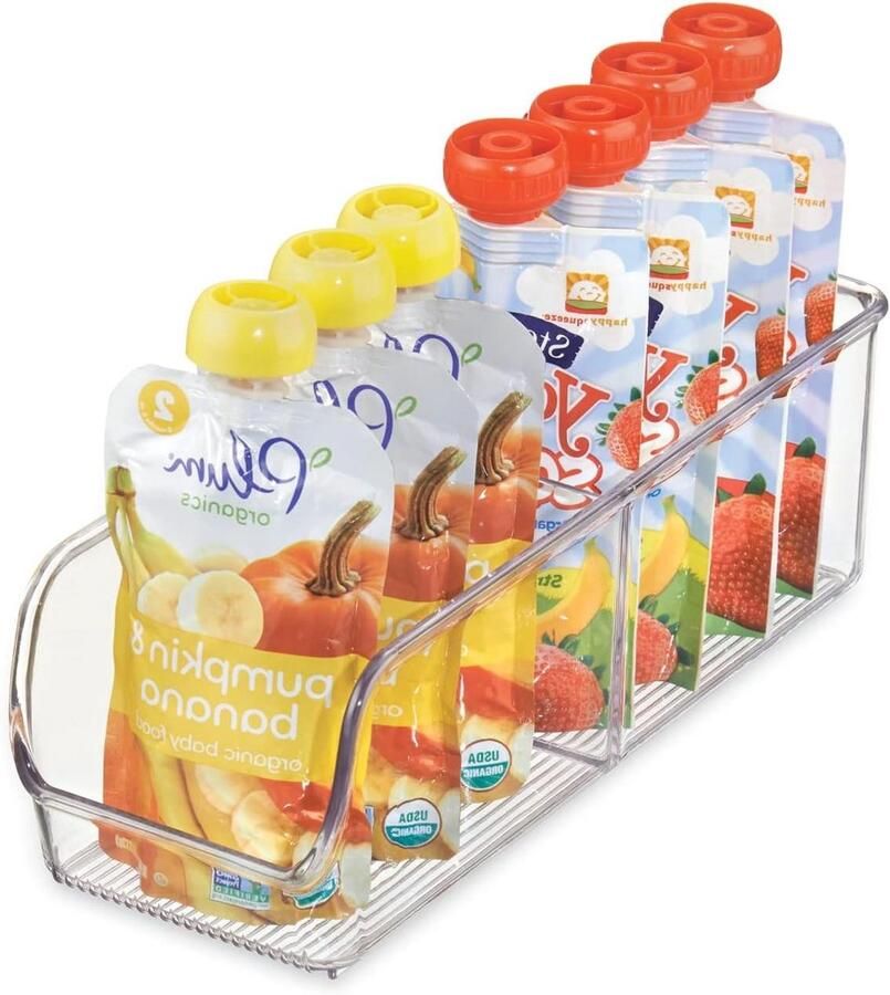 Opbergdoos met 2 vakken Kleine plastic container voor kast of lade Stapelbare voedselcontainer zonder deksel Transparant