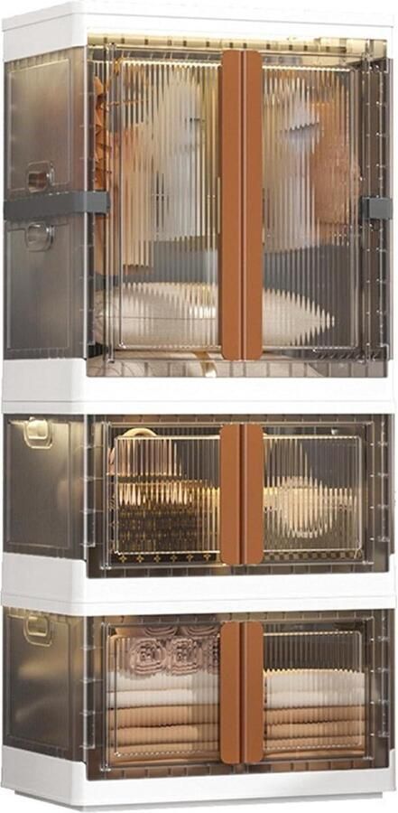 Opbergdoos met deksel kunststof stapelbaar 3 stuks 150 l & 72 l