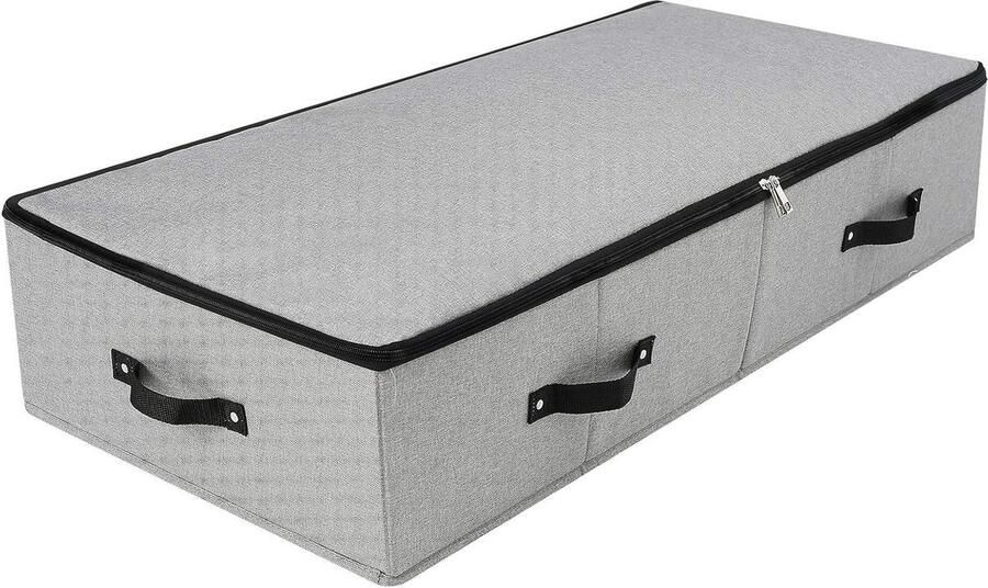 Opbergdoos onder het bed met ritssluiting Grote capaciteit Harde kunststof plaat Donkergrijs dekenkist