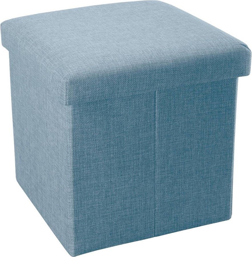 Opbergdoos van stoffen kruk in linnenlook en decoratieve kartonnen vouwdoos organizerdoos met deksel