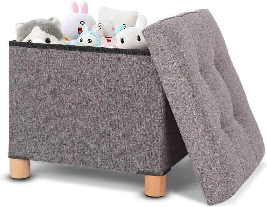 Kubieke opbergruimte voetenbank Hennep voetenbank Compacte salontafel Opbergdoos 38 * 38 * 35 cm Opklapbare opslag Ottomaanse stoel voor slaapkamer Woonkamer 3 in 1 Speelgoed Kleding in hui