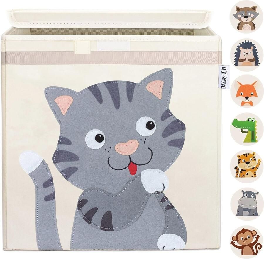 Opbergdoos voor Kinderen 15 Motieven Speelgoedkist met Deksel Opvouwbare Dozen voor Kinderkamer Kist voor Kallax Plank Opbergkubussen