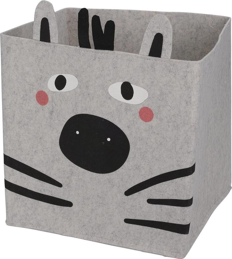 Opbergdoos voor Kinderen Opvouwbare Speelgoedkist met Motief (Grijs Zebra)