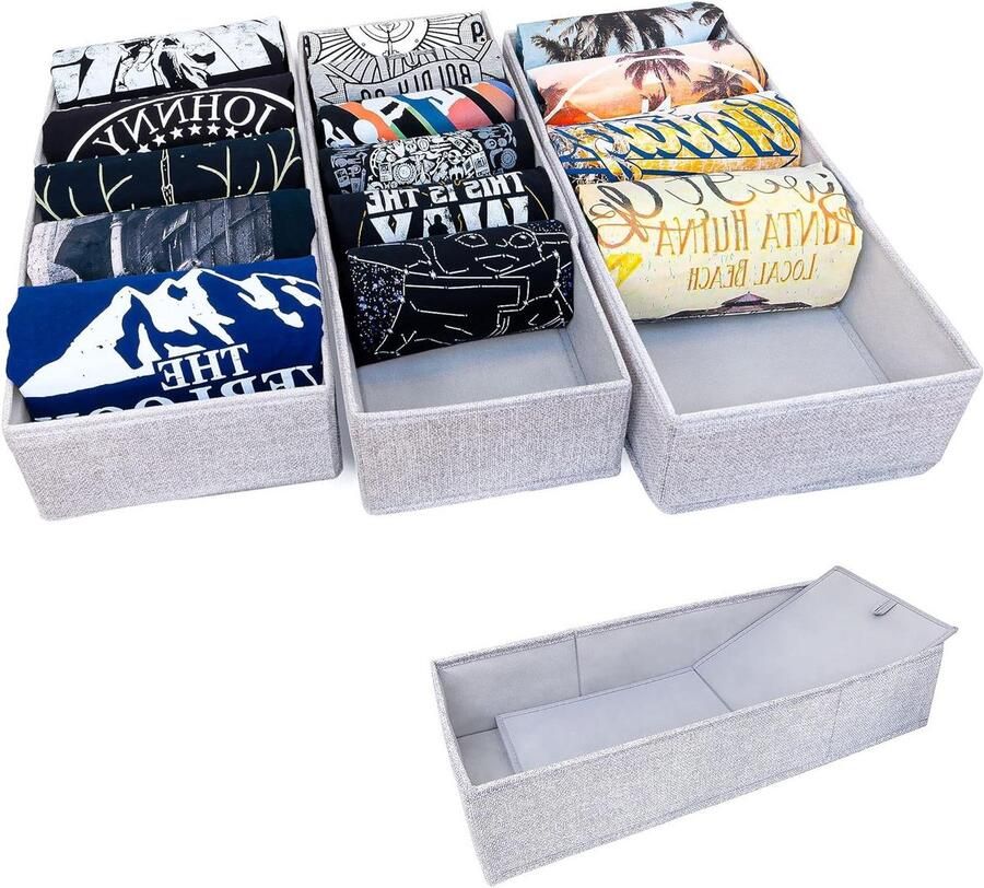 Opbergdoos voor kledingkast Perfecte pasvorm stabiele bodem 3-delige set