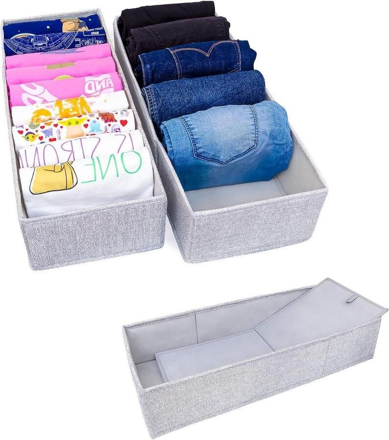 Opbergdoos voor kledingkast Perfecte pasvorm Stabiele bodem Opbergsysteem voor laden 2-delige set